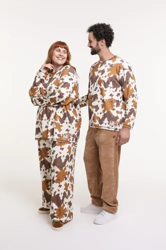 Blusa Unissex Moletinho Manga Longa Animal Print Vaca