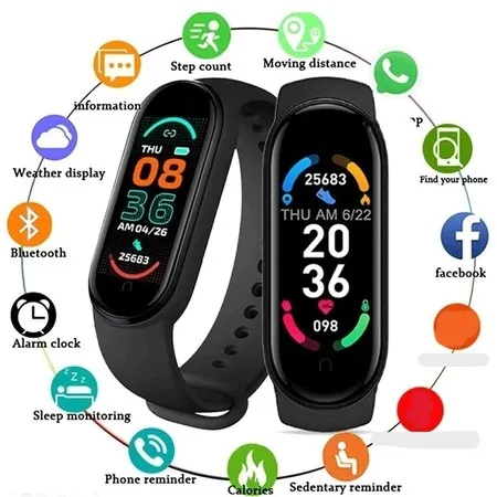 M6 Pulseira Inteligente Monitor de Pressão Arterial Esportes Banda Fitness Pulseiras à Prova Dwaterproof Água Smartwatch