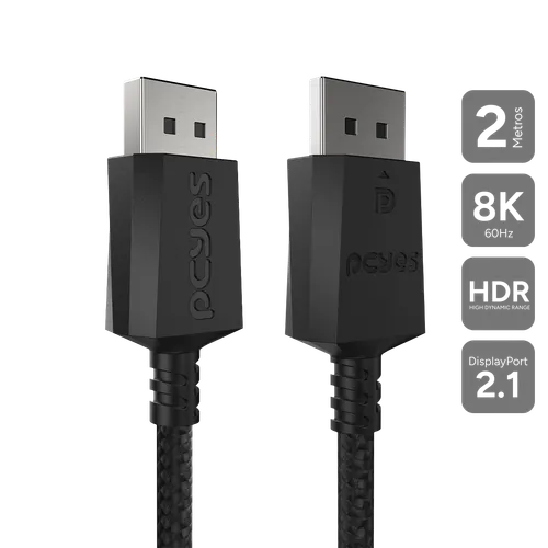 Cabo PCYES DisplayPort 2.1 Nylon 8K 60Hz 2m PDPN2-2