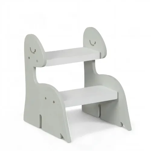 Escada Infantil Montessoriana Dino em Madeira Verde/Branco