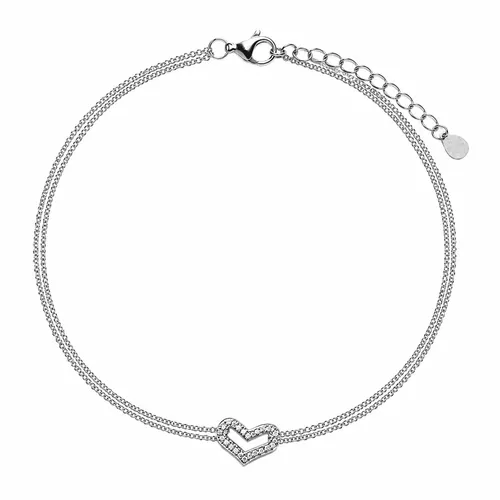 Pulseira Corrente Dupla Cravejada com Zircônias em Prata 925