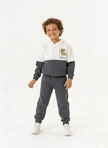 Conjunto Masculino Infantil em Moletom sem Felpa (Off White) Guloseima