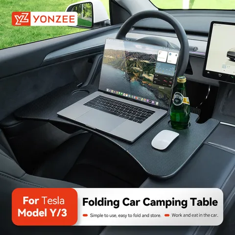 Suporte de Laptop para Volante YZ para Tesla Model 3, Model Y, X, S 2018-2026, Mesa de Viagem Portátil, Acessórios para Carro