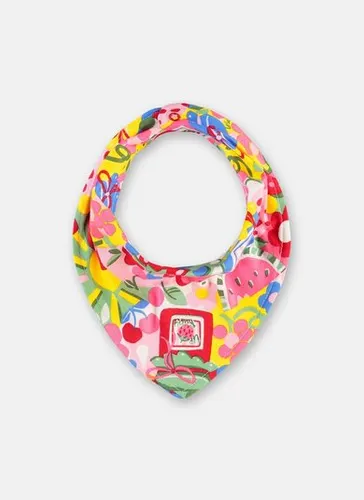 Babador Bandana Bebê Menina em Suedine Estampado Multicolor