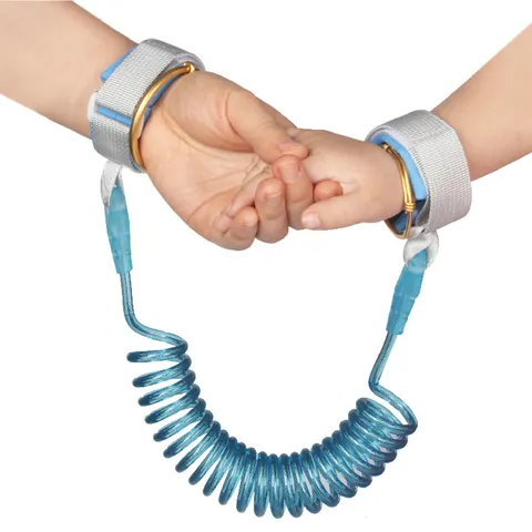 Pulseira anti-perda para bebês e crianças pequenas, pulseira anti-liberação para viagens, corda de tração com mola de contração de 2m, anti-perda.