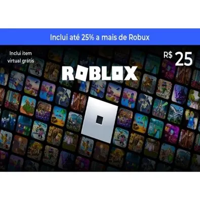 Gift Card Roblox R$25, Cartão Presente Digital