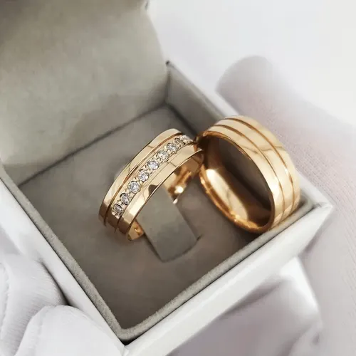Par de alianças 6mm com zircônias (Mod. PD13)