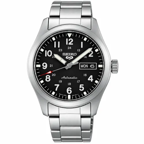 Relogio Seiko 5 Sports Black Steel SRPG27K1