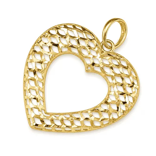 Pingente 2,7 cm Coração Trabalhado Ouro 18K