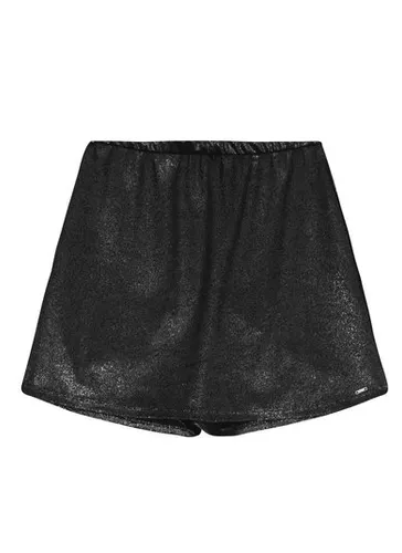 Short-Saia em Veludo com Brilho para Menina Preto