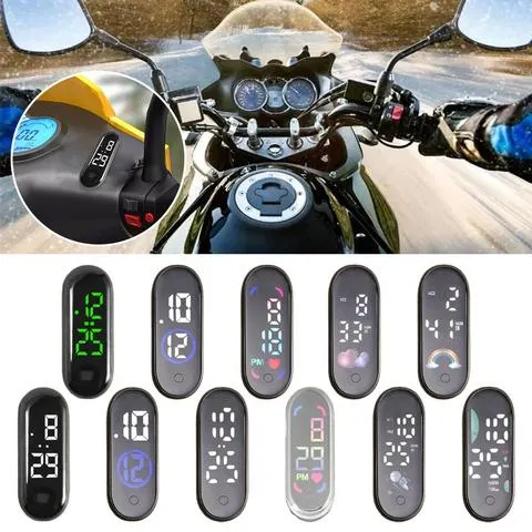Relógio luminoso para carro e motocicleta, mini relógio esportivo à prova d'água, mecânico, relógios led, acessórios de ornamento automático
