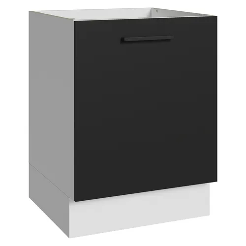 Balcão Madesa Agata 60 x 60 cm 1 Porta (Sem Tampo) Branco/Preto