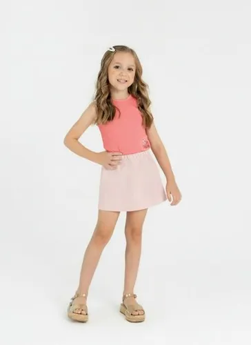 Conjunto com Regata e Short-Saia para Menina (Rosa Pink) Guloseima