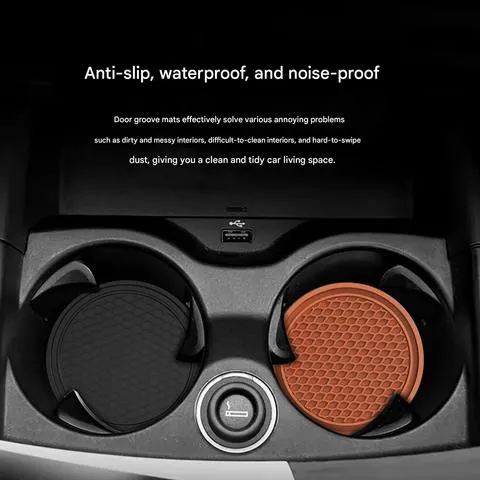 Novo Porta-Copos para Carro com Inserto de Silicone Antiderrapante, Acessórios Universais para Carro, Preto, Compatível com a Maioria dos Carros