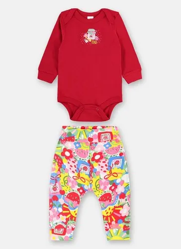Conjunto em Suedine Essentials para Bebê com Body e Calça Vermelho