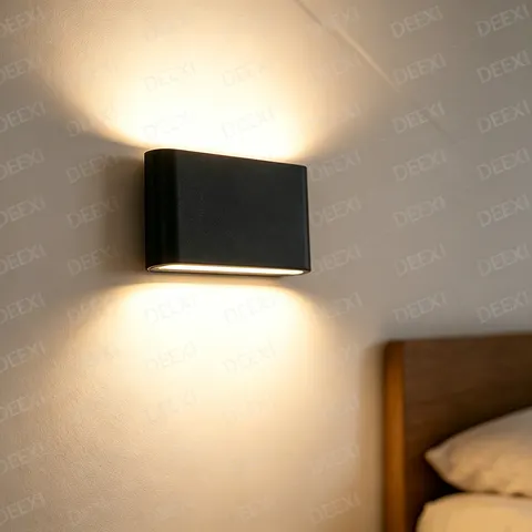 Luminária de Parede Nórdica em Alumínio IP65 à Prova d'Água, Lâmpada de Parede Interna com Luzes para Cima e para Baixo, para Corredores, Escadas, Quartos e Mesas de Cabeceira.