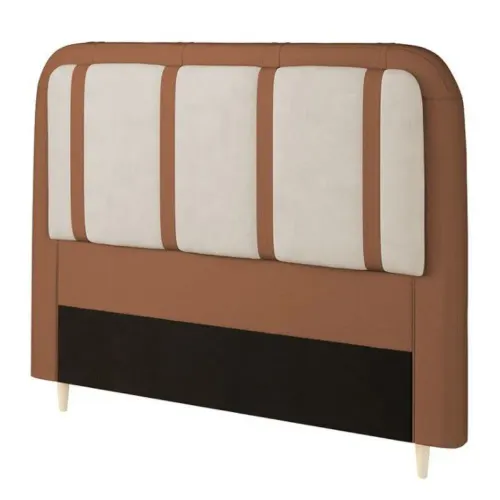 Cabeceira Estofada Movale Leon para Box Queen 123x168x11cm Caramelo/bege