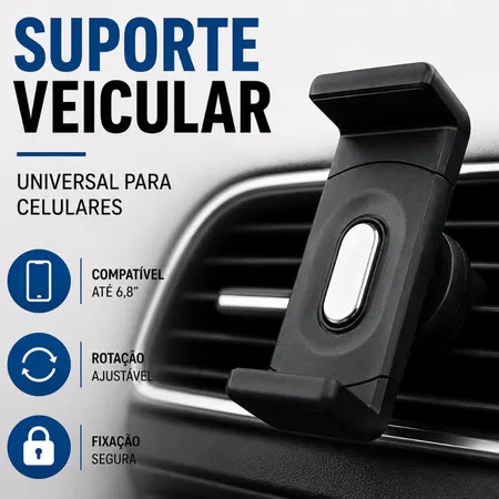 Suporte Veicular Universal Articulado para Celular Uber 99 taxi gps Automóvel para Saída Ar