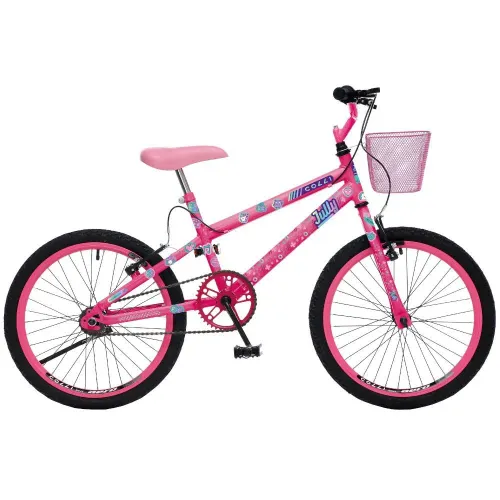 Bicicleta Infantil Colli Bike Jully 107-19D Aro 20 com Cesta Rosa