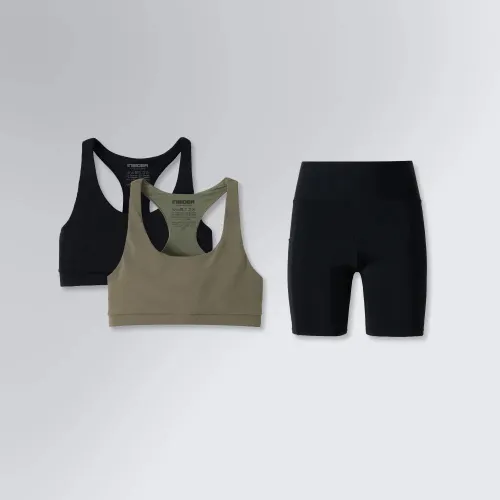 Conjunto Fitness Feminino 2 Top Fitness e Short Fitness Curto Motion