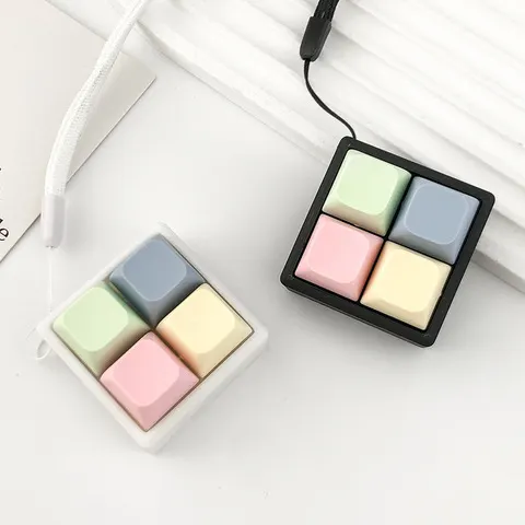 ZAKOL Novo Chaveiro Fidget com 2/3/4 Teclas de Teclado, Alivia Estresse, Brinquedo de Apertar para Adultos
