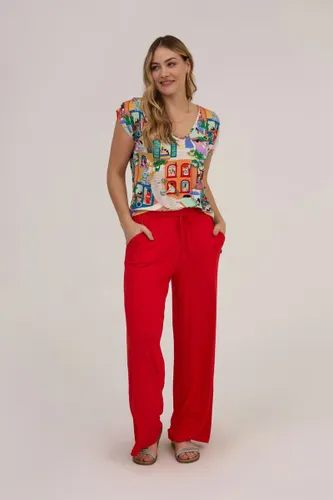 Calça Pantalona Básica Visco Comfort Vermelha