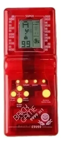 Console Portátil Brick Game 9999 Jogos Vermelho AA Tetris Frogger Snake