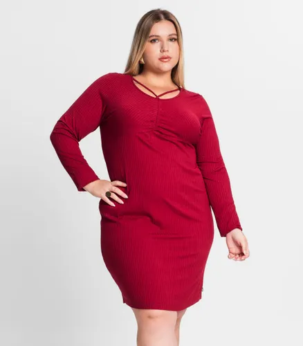 Vestido Plus Size em Ribana Canelada Secret Glam - Moda Feminina e Masculina, Itens para Casa e Mais l Rovitex
