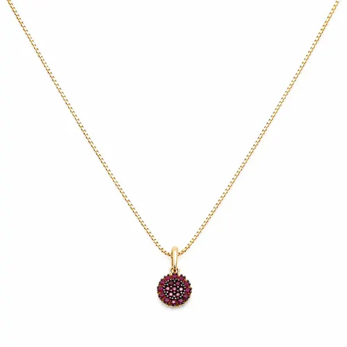 Colar Veneziana Chuveiro com 19 Rubis 45 cm em Ouro 18K
