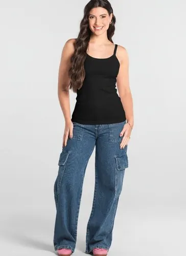 Regata Feminina em Cotton com Alcinhas (Preto) Just Basic
