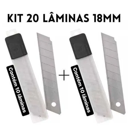 Kit 20 Lâminas para Estilete 18mm 20 Unidades Masterprint