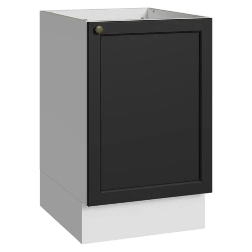 Balcão de Cozinha 50cm 1 Porta (Sem Tampo) Branco/Preto Vik Madesa