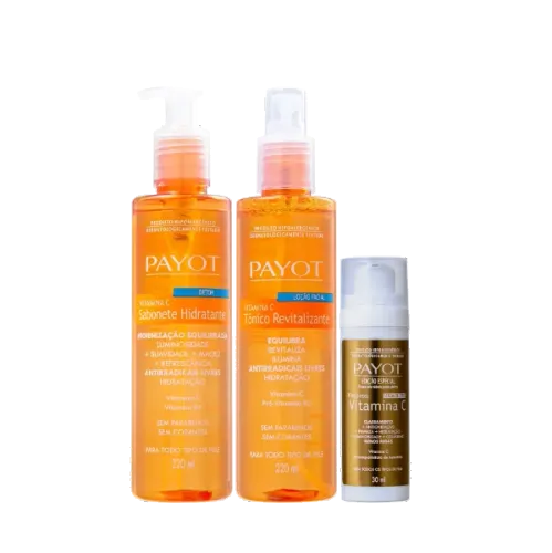 Kit Complexo Vitamina C Sérum Anti-Idade Tônico Facial Sabonete Hidratante Payot