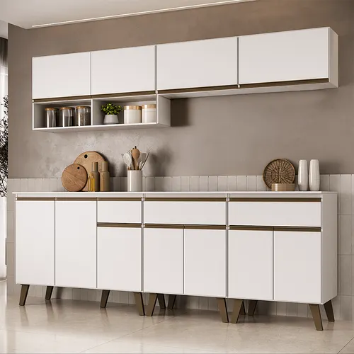 Armário de Cozinha Completa Atlanta City Carraro Branco
