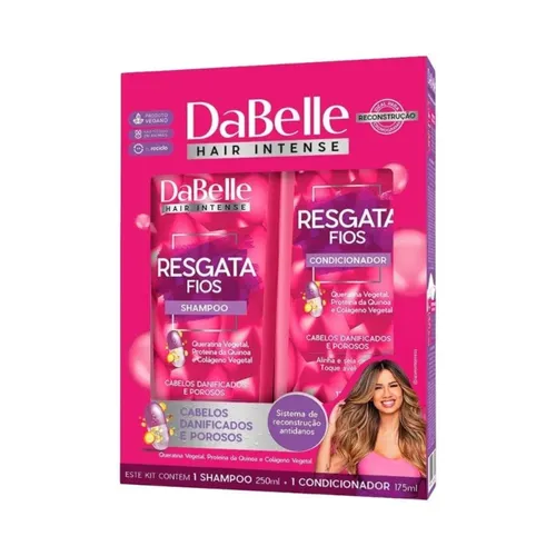 Kit Shampoo Condicionador Dabelle Resgata Fios 450ml