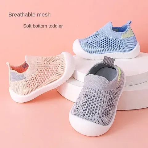 Primavera verão da criança sapatos de malha respirável crianças tênis meninos deslizamento-em tênis meninas macio antiderrapante escola sapatos casuais