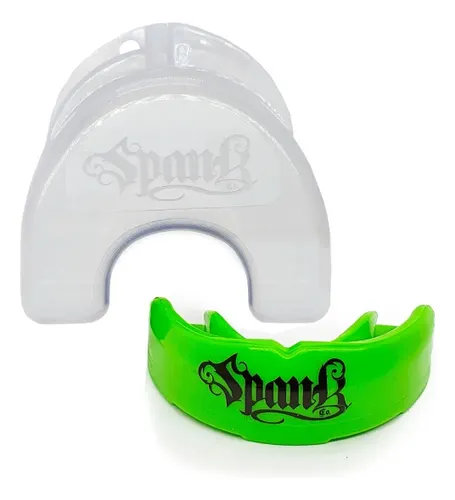 Spank Protetor Bucal Profissional Moldável com Estojo - Boxe - Muaythai - Jiu-jitsu - Mma - Kickboxing Futebol - Basquete - Esporte de Contato - VERDE