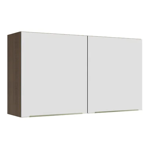 Armário Aéreo Madesa Lux 120 cm 2 Portas Rustic/Branco Veludo