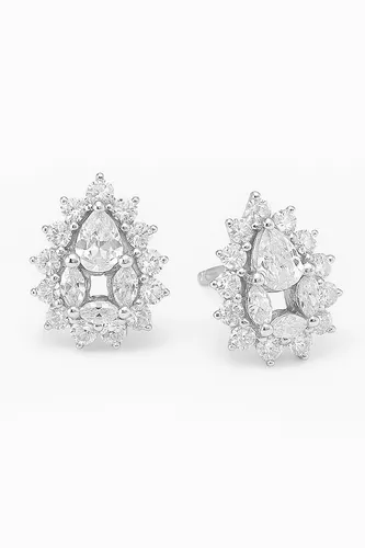 Brinco em Prata de Lei 1,2 cm com Gota de Zircônia Facetada
