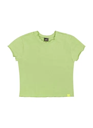 Blusa Baby Look Básica em Cotton Juvenil (Verde) Gloss