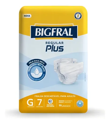 Fralda Bigfral Regular Plus Tamanho G - 7 Unidades