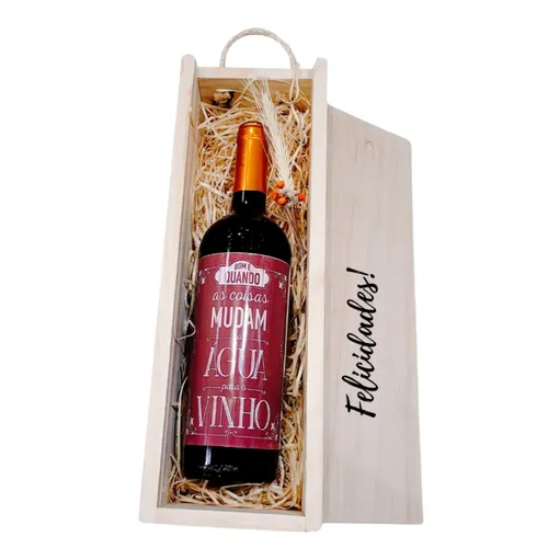 Box de Madeira com Vinho