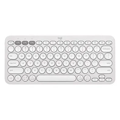 Teclado sem Fio Logitech, Bluetooth e USB, Pebble Keys 2 K380s, Easy-Switch e Pilha Inclusa, Branco - 920-011790