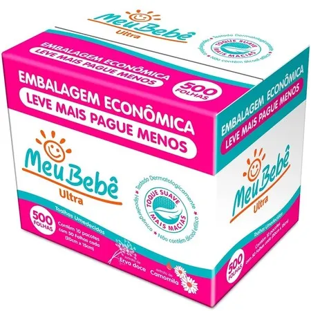 Toalha Umedecida Meu Bebê Ultra 500 Folhas
