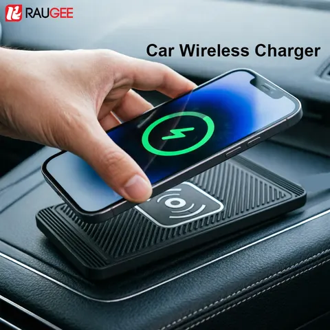 Carregador sem Fio para Carro para iPhone 17 16 15 14 13 12 Pro Max X Samsung S25 S24 Xiaomi, Base de Carregamento sem Fio para Carro em Silicone Antiderrapante