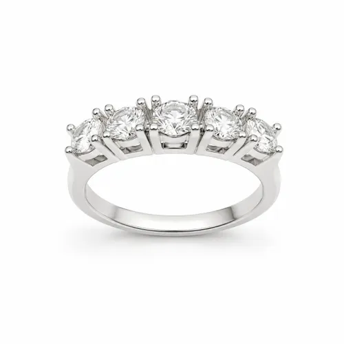 Anel Aparador com Moissanite 5 mm em Prata