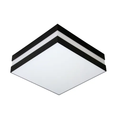 Plafon Sobrepor Alumínio Acrílico 26cm - BRANCO PRETO